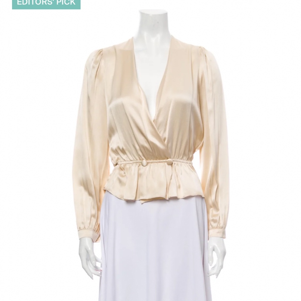 Reformation silk v neck blouse